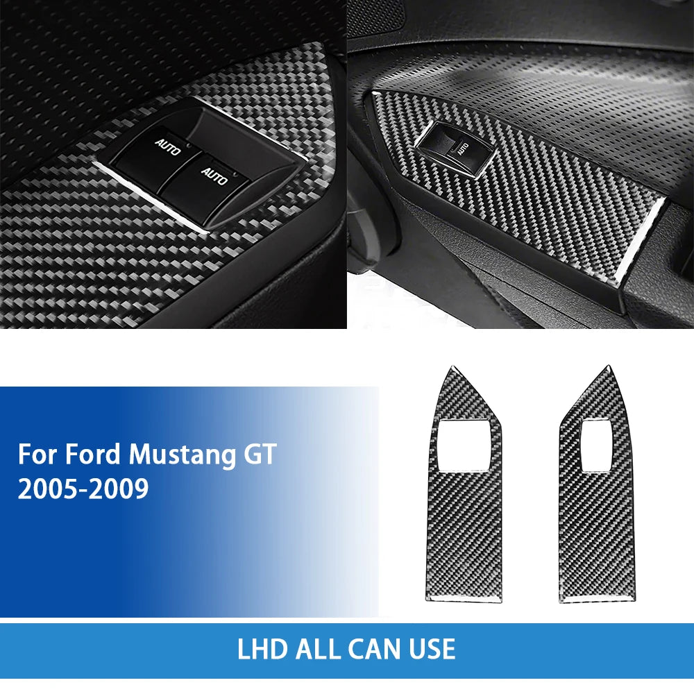 For Ford Mustang GT 2005—2009 Car Accessories Carbon Fiber Interior Door Console Gear AC Vent Panel Trim Sticker Modification