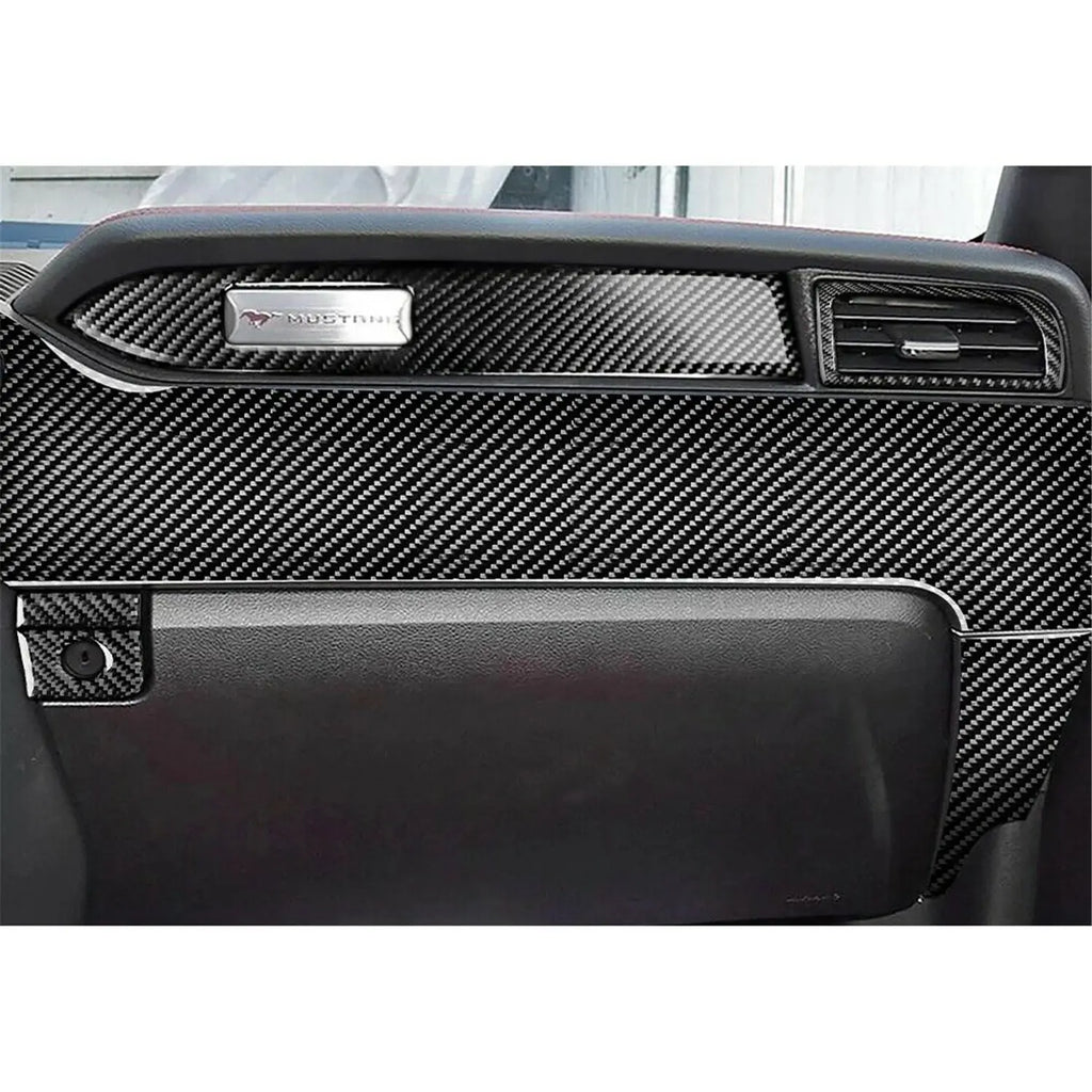 31Pcs Carbon Fiber Interior Dashboard Full Set Cover Car Stickers For Ford Mustang 2015-2019 Car Interior Accessories