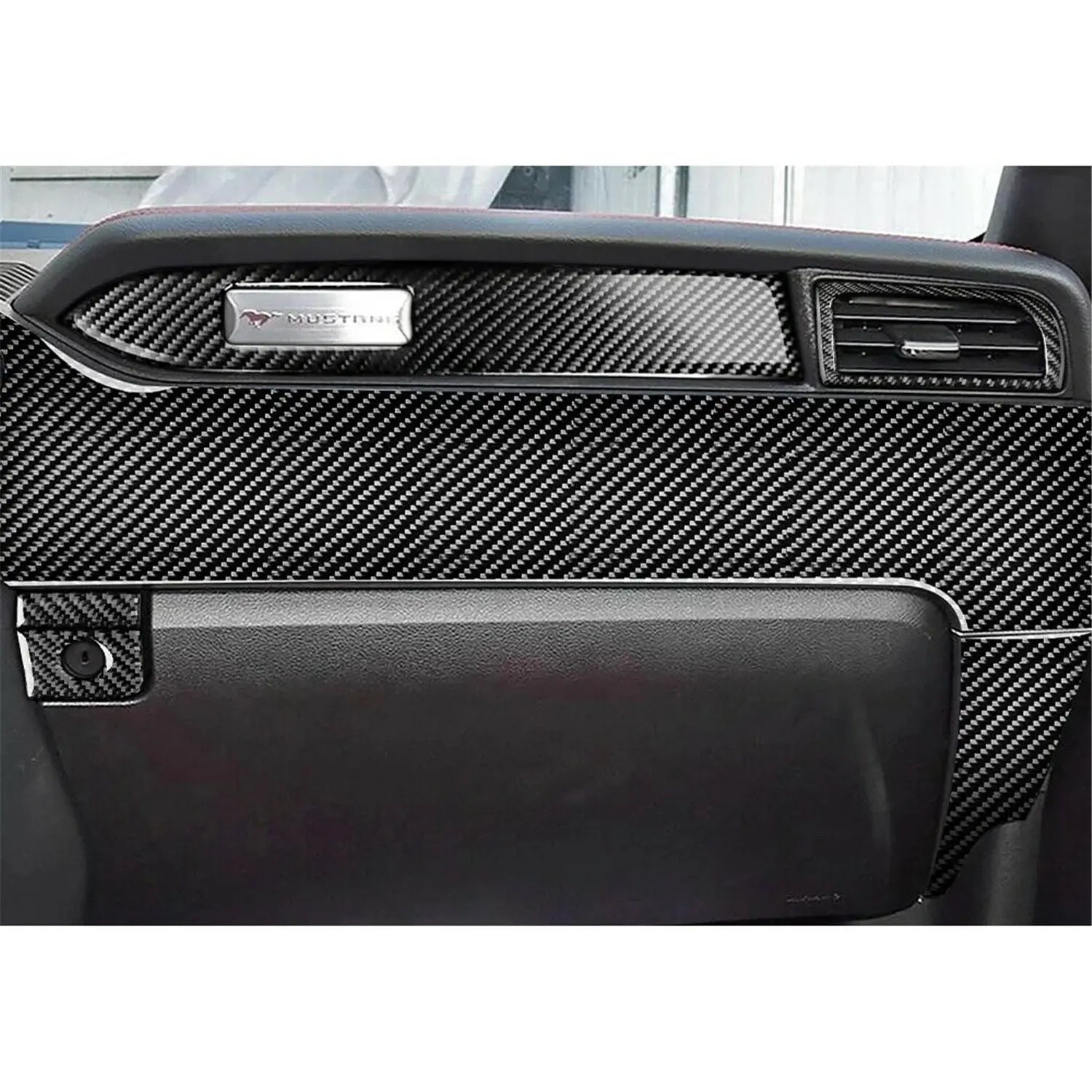 31Pcs Carbon Fiber Interior Dashboard Full Set Cover Car Stickers For Ford Mustang 2015-2019 Car Interior Accessories