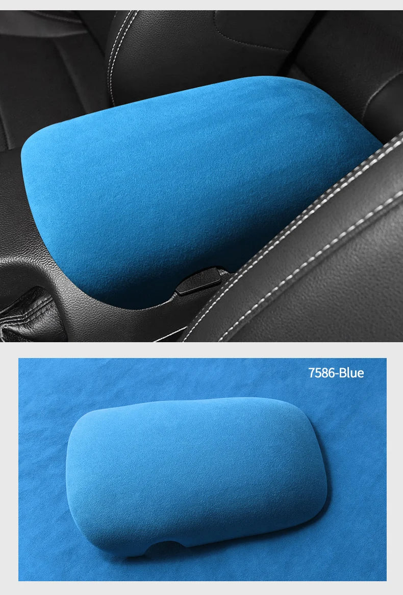 Made of Alcantara For Mustang Seat Armrest Box Boot Cover Decorative Trim Sticker Car Interior Performance Tuning Accessories