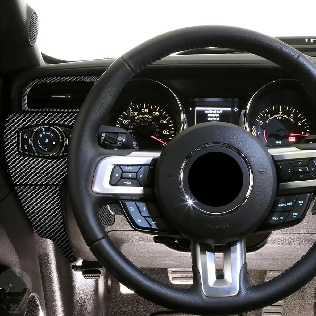 31Pcs Carbon Fiber Interior Dashboard Full Set Cover Car Stickers For Ford Mustang 2015-2019 Car Interior Accessories