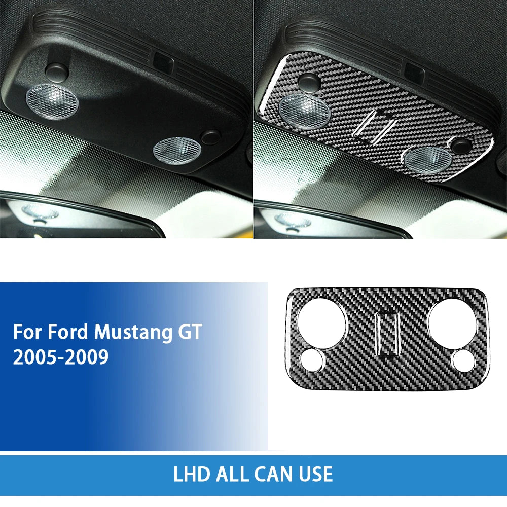 For Ford Mustang GT 2005—2009 Car Accessories Carbon Fiber Interior Door Console Gear AC Vent Panel Trim Sticker Modification