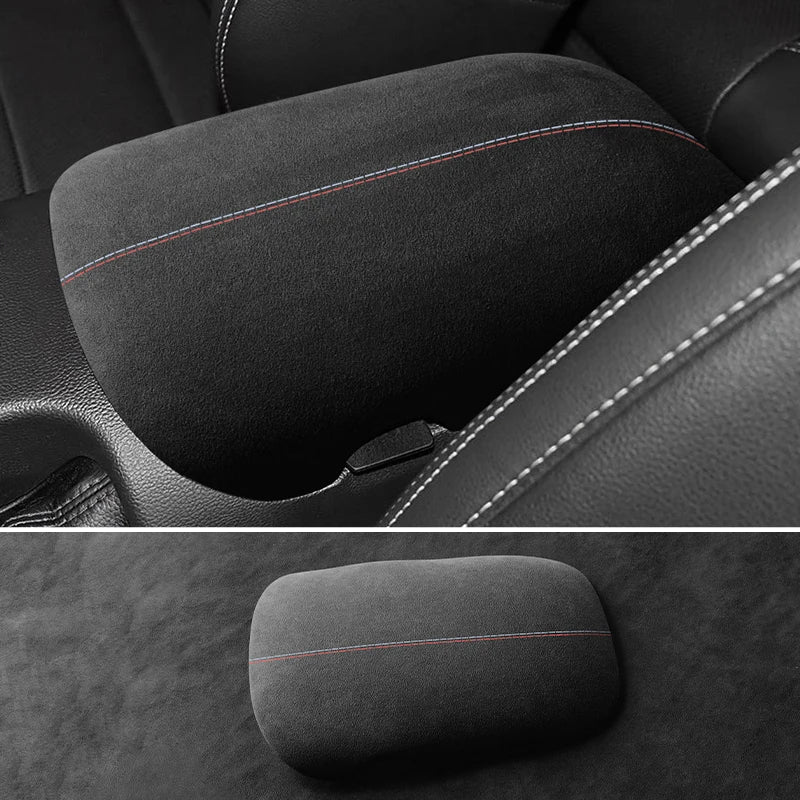 Made of Alcantara For Mustang Seat Armrest Box Boot Cover Decorative Trim Sticker Car Interior Performance Tuning Accessories