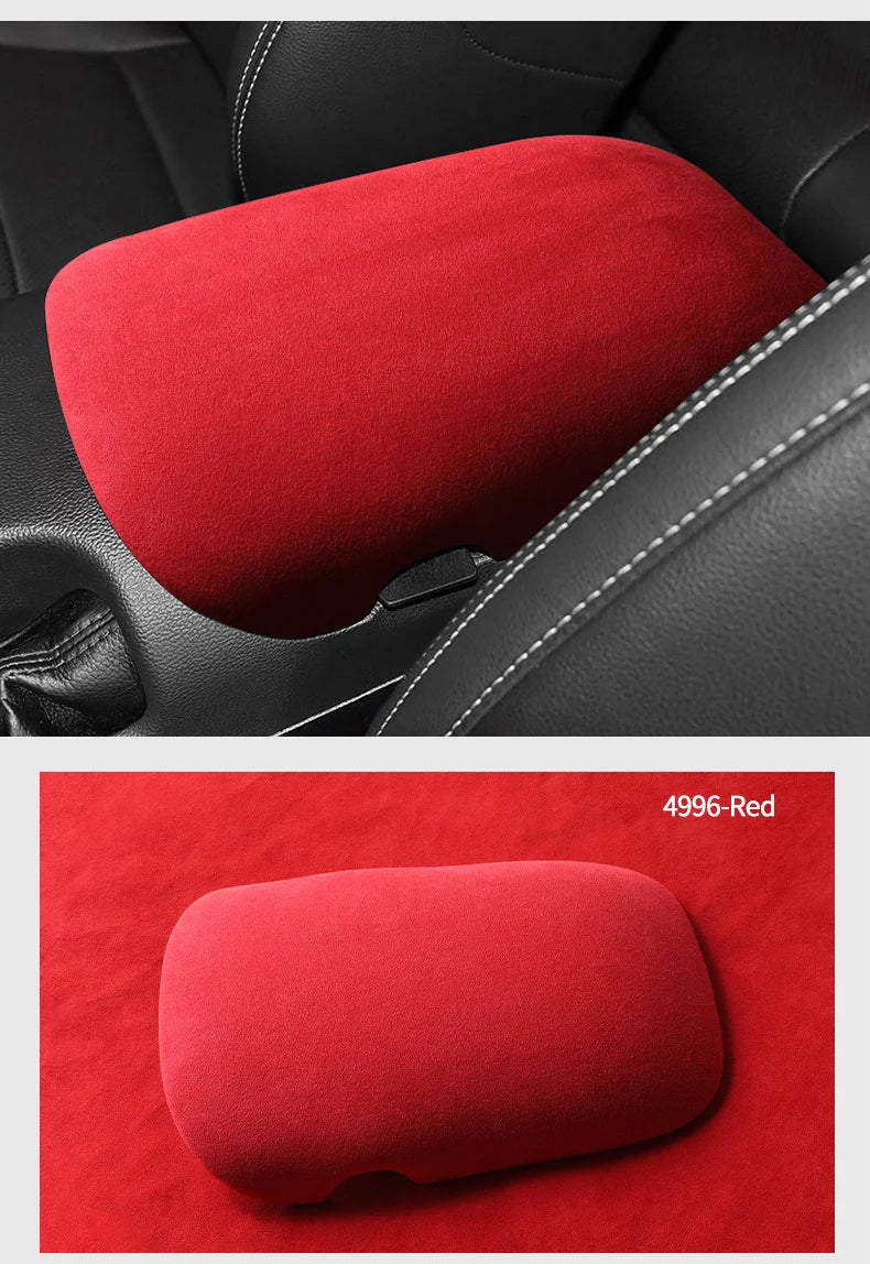 Made of Alcantara For Mustang Seat Armrest Box Boot Cover Decorative Trim Sticker Car Interior Performance Tuning Accessories