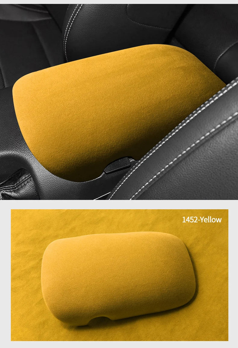 Made of Alcantara For Mustang Seat Armrest Box Boot Cover Decorative Trim Sticker Car Interior Performance Tuning Accessories