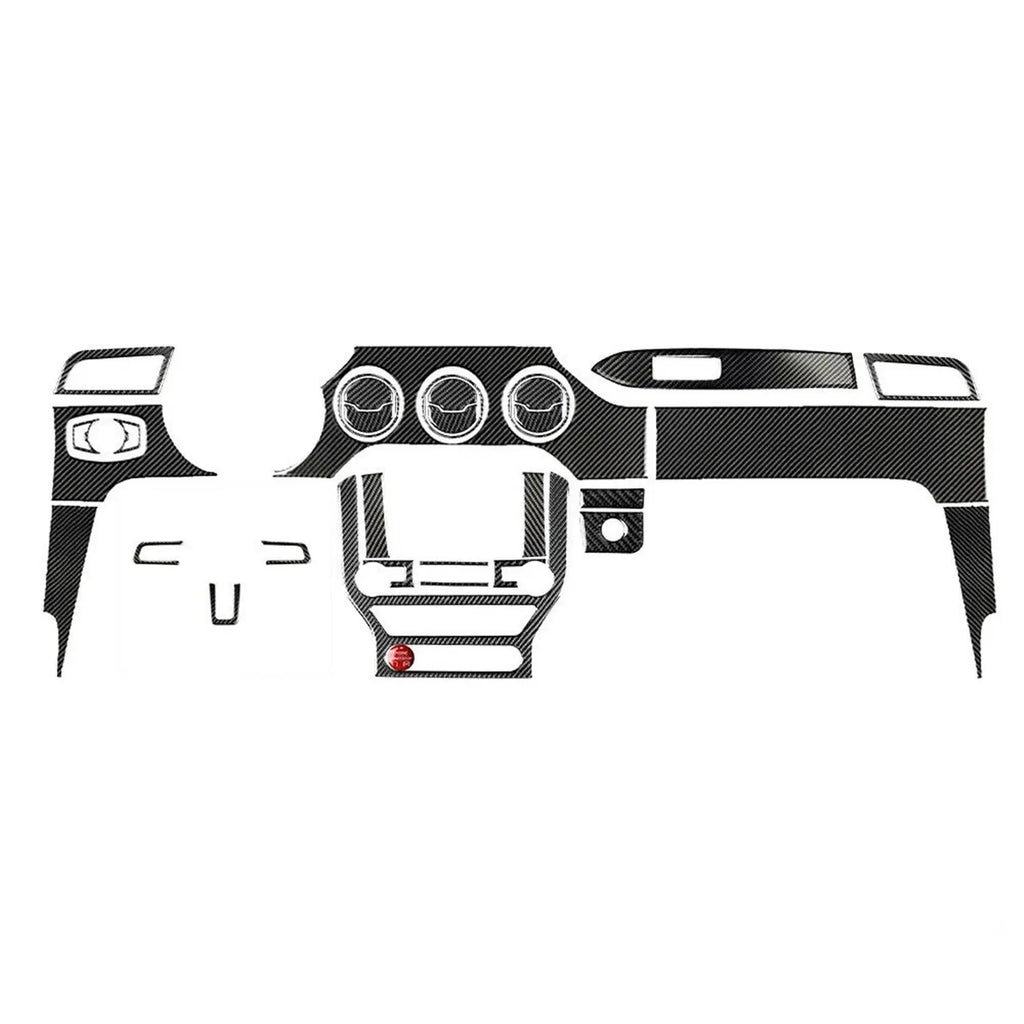 31Pcs Carbon Fiber Interior Dashboard Full Set Cover Car Stickers For Ford Mustang 2015-2019 Car Interior Accessories