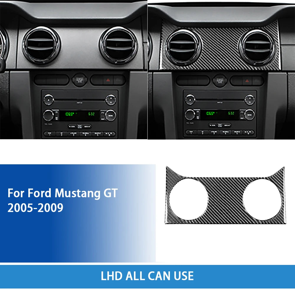 For Ford Mustang GT 2005—2009 Car Accessories Carbon Fiber Interior Door Console Gear AC Vent Panel Trim Sticker Modification
