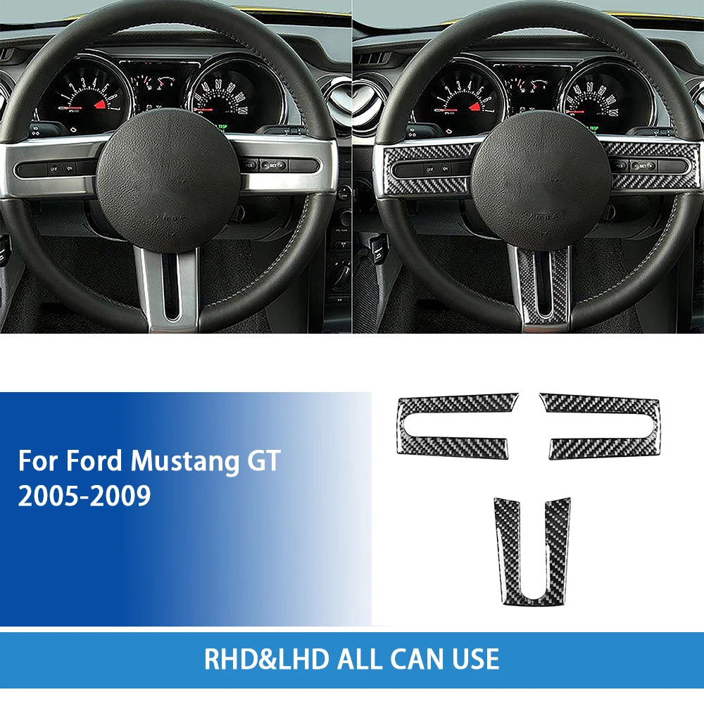 For Ford Mustang GT 2005—2009 Car Accessories Carbon Fiber Interior Door Console Gear AC Vent Panel Trim Sticker Modification