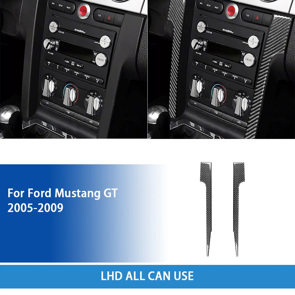 For Ford Mustang GT 2005—2009 Car Accessories Carbon Fiber Interior Door Console Gear AC Vent Panel Trim Sticker Modification