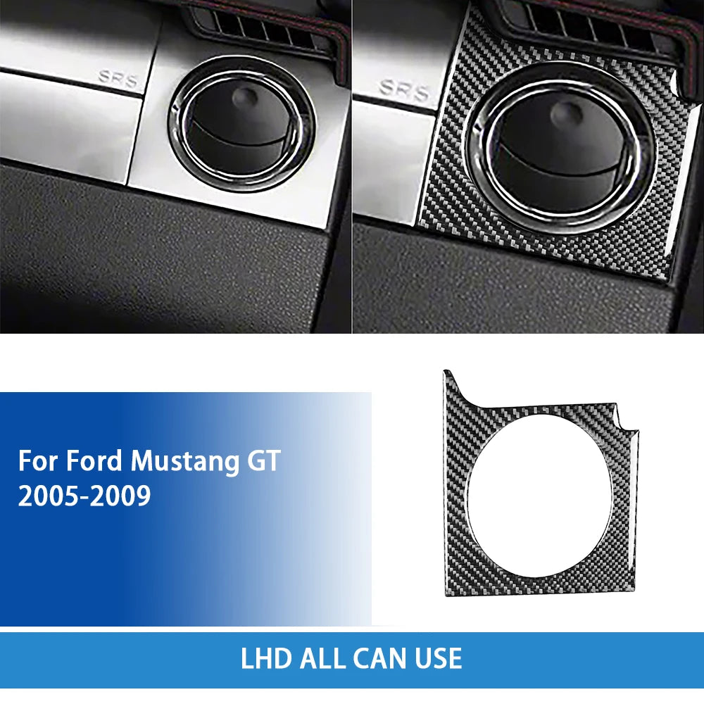 For Ford Mustang GT 2005—2009 Car Accessories Carbon Fiber Interior Door Console Gear AC Vent Panel Trim Sticker Modification