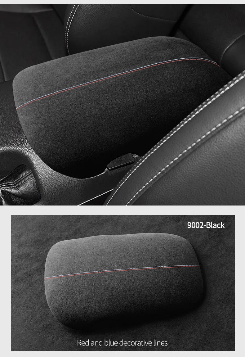 Made of Alcantara For Mustang Seat Armrest Box Boot Cover Decorative Trim Sticker Car Interior Performance Tuning Accessories