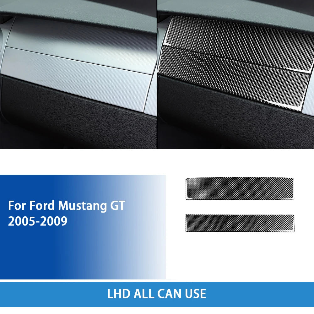 For Ford Mustang GT 2005—2009 Car Accessories Carbon Fiber Interior Door Console Gear AC Vent Panel Trim Sticker Modification
