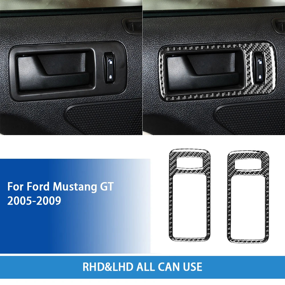 For Ford Mustang GT 2005—2009 Car Accessories Carbon Fiber Interior Door Console Gear AC Vent Panel Trim Sticker Modification