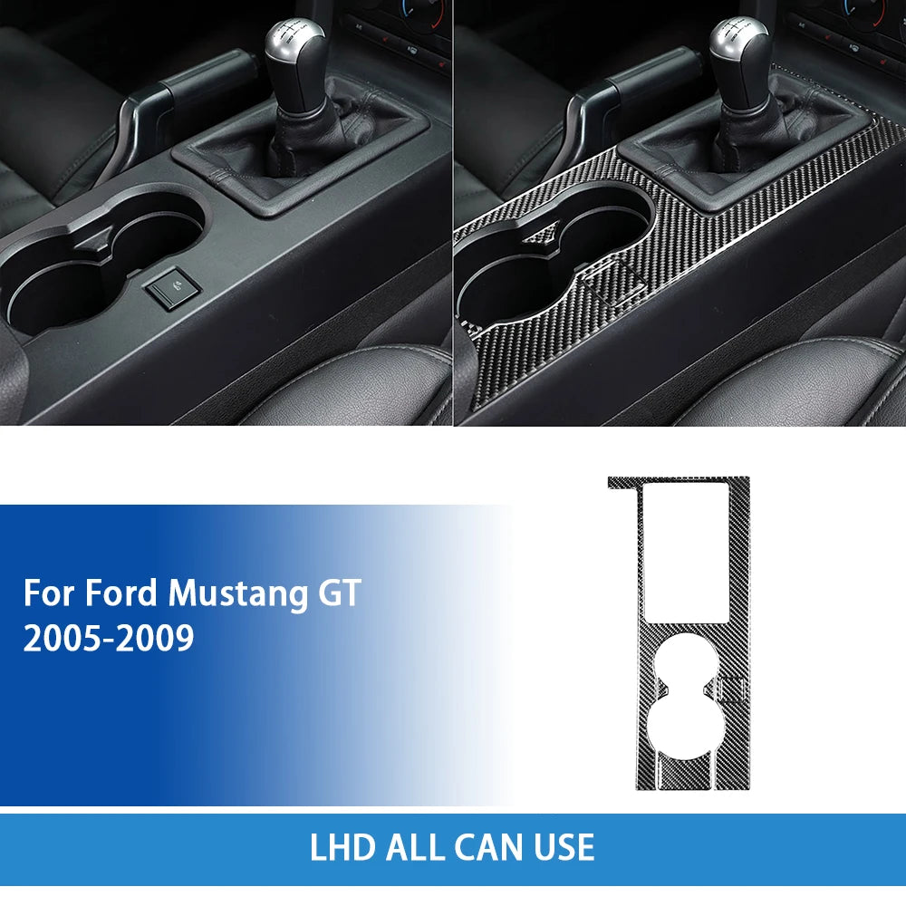 For Ford Mustang GT 2005—2009 Car Accessories Carbon Fiber Interior Door Console Gear AC Vent Panel Trim Sticker Modification