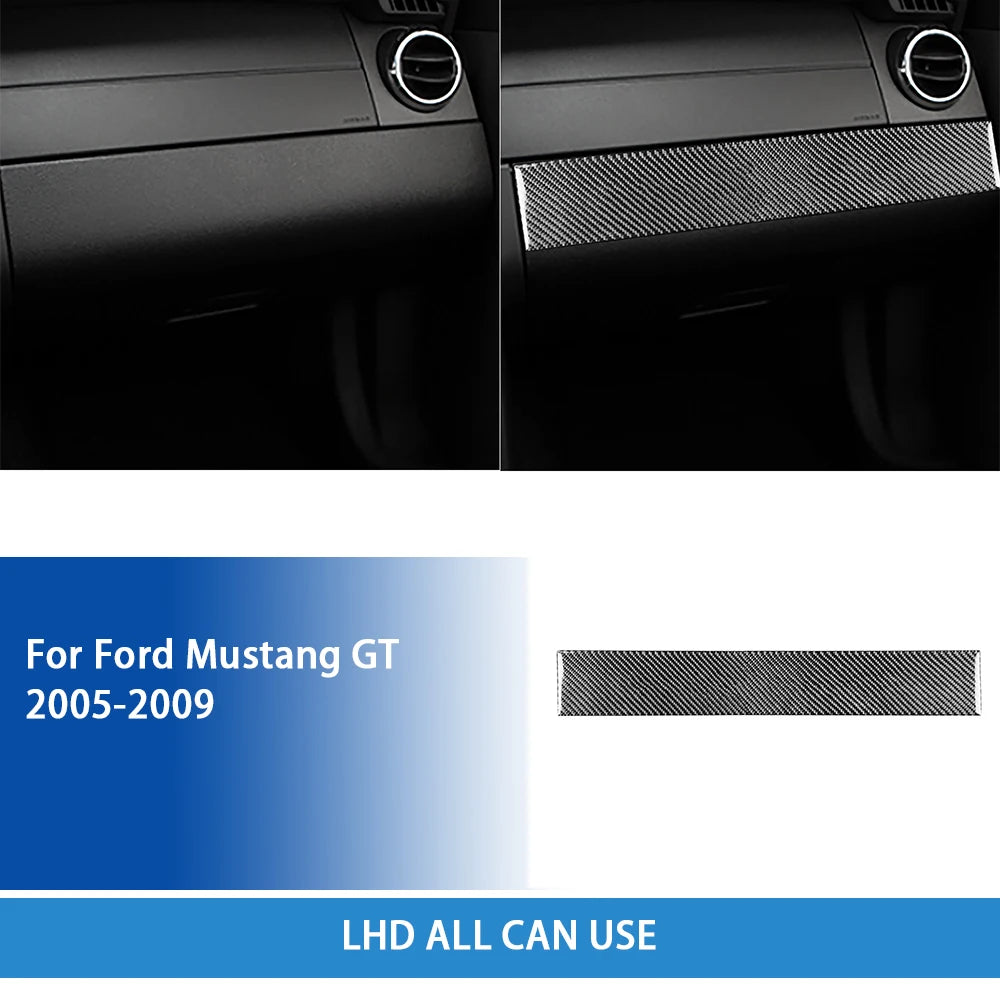 For Ford Mustang GT 2005—2009 Car Accessories Carbon Fiber Interior Door Console Gear AC Vent Panel Trim Sticker Modification