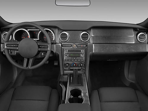 For Ford Mustang GT 2005—2009 Car Accessories Carbon Fiber Interior Door Console Gear AC Vent Panel Trim Sticker Modification