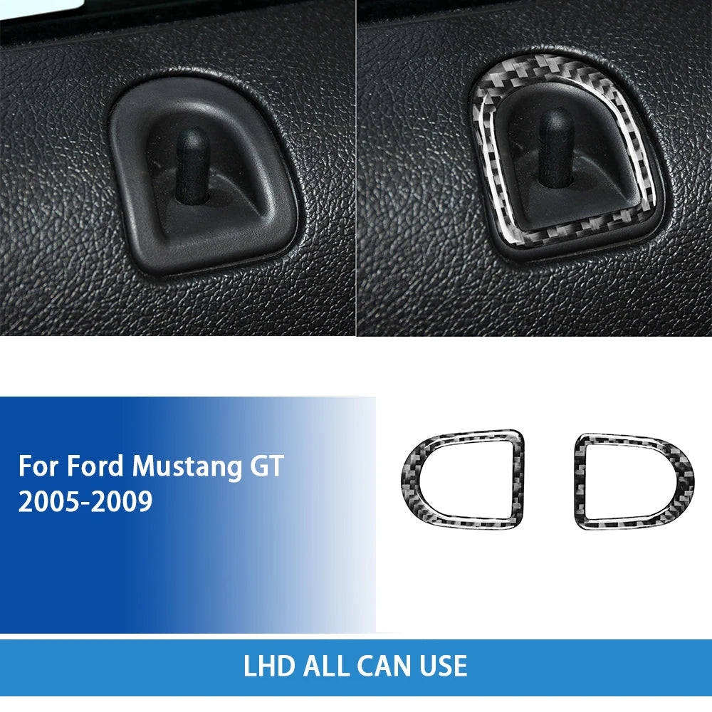 For Ford Mustang GT 2005—2009 Car Accessories Carbon Fiber Interior Door Console Gear AC Vent Panel Trim Sticker Modification
